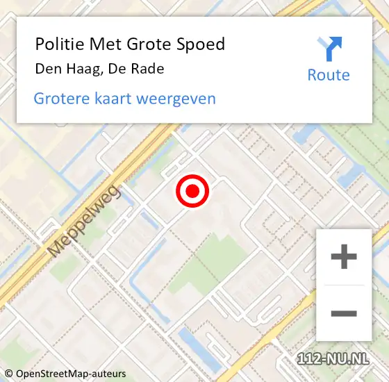 Locatie op kaart van de 112 melding: Politie Met Grote Spoed Naar Den Haag, De Rade op 28 augustus 2024 03:26