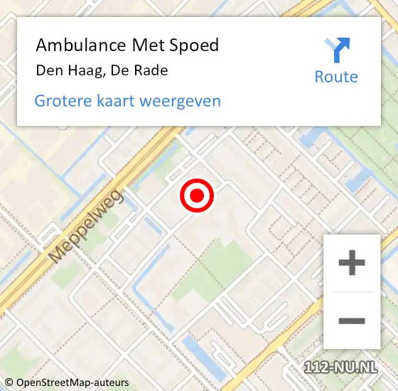 Locatie op kaart van de 112 melding: Ambulance Met Spoed Naar Den Haag, De Rade op 28 augustus 2024 03:27