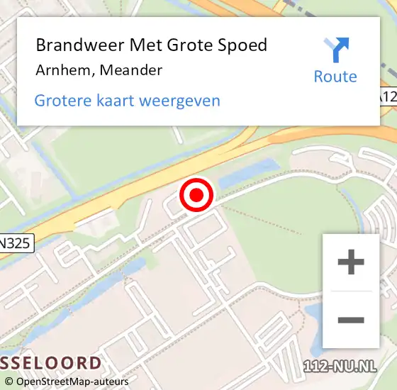 Locatie op kaart van de 112 melding: Brandweer Met Grote Spoed Naar Arnhem, Meander op 28 augustus 2024 04:12