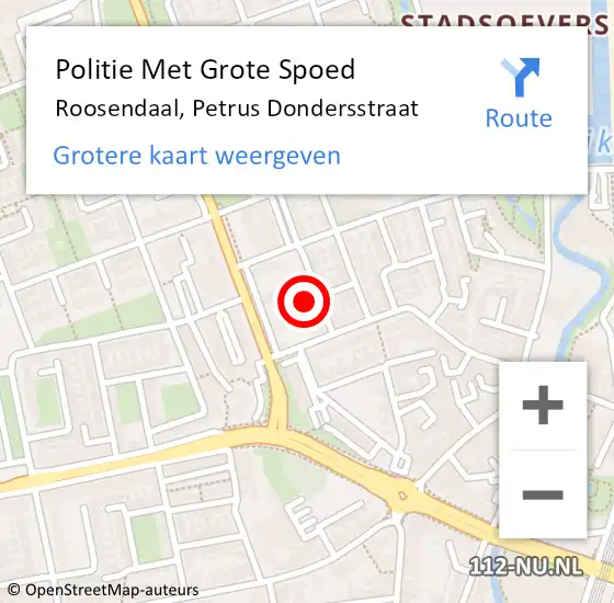 Locatie op kaart van de 112 melding: Politie Met Grote Spoed Naar Roosendaal, Petrus Dondersstraat op 28 augustus 2024 04:54