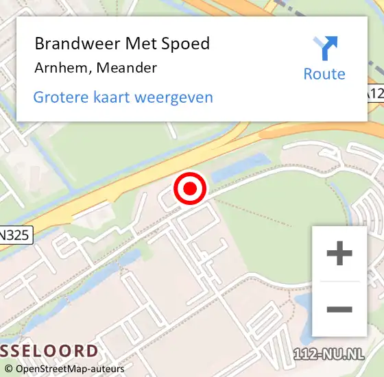 Locatie op kaart van de 112 melding: Brandweer Met Spoed Naar Arnhem, Meander op 28 augustus 2024 05:29