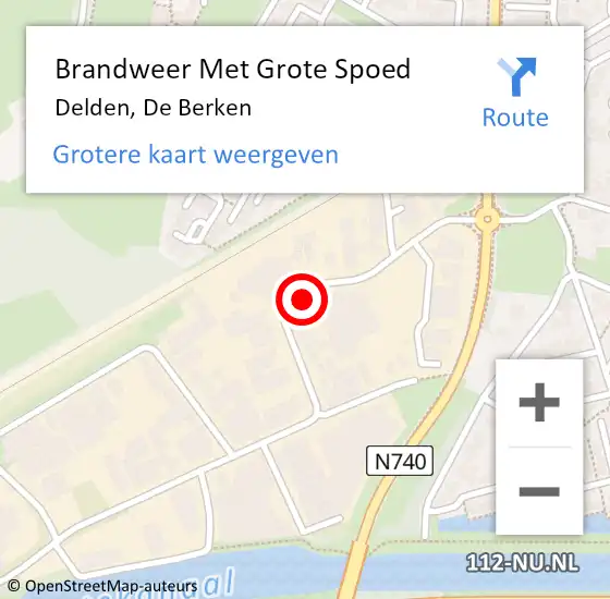 Locatie op kaart van de 112 melding: Brandweer Met Grote Spoed Naar Delden, De Berken op 28 augustus 2024 07:15