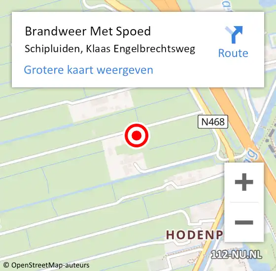 Locatie op kaart van de 112 melding: Brandweer Met Spoed Naar Schipluiden, Klaas Engelbrechtsweg op 28 augustus 2024 09:26