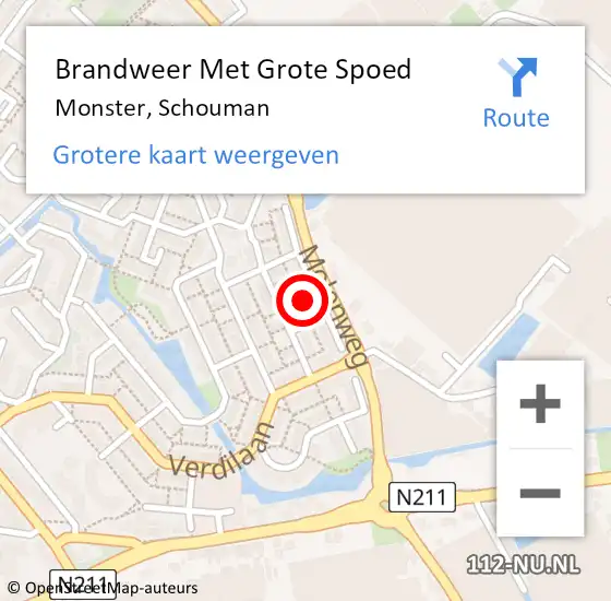 Locatie op kaart van de 112 melding: Brandweer Met Grote Spoed Naar Monster, Schouman op 28 augustus 2024 09:32