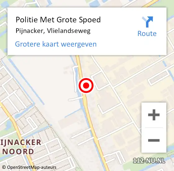 Locatie op kaart van de 112 melding: Politie Met Grote Spoed Naar Pijnacker, Vlielandseweg op 28 augustus 2024 09:33