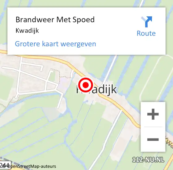 Locatie op kaart van de 112 melding: Brandweer Met Spoed Naar Kwadijk op 28 augustus 2024 10:16