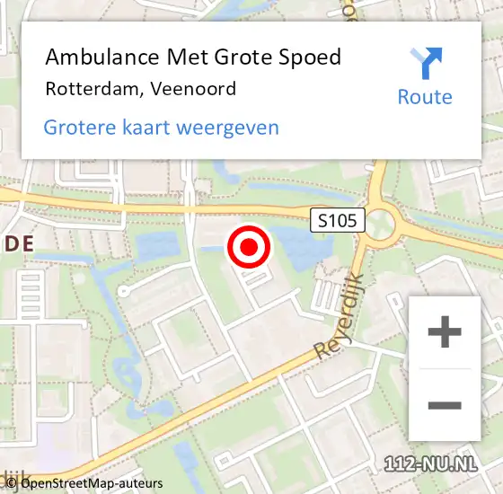 Locatie op kaart van de 112 melding: Ambulance Met Grote Spoed Naar Rotterdam, Veenoord op 28 augustus 2024 10:20