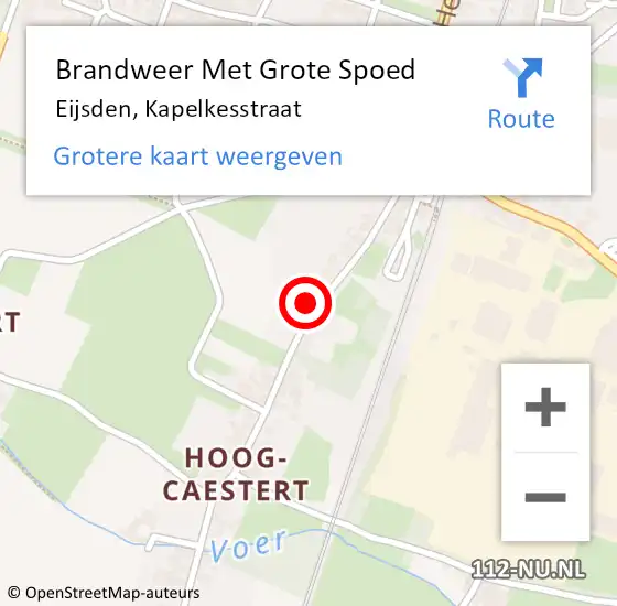 Locatie op kaart van de 112 melding: Brandweer Met Grote Spoed Naar Eijsden, Kapelkesstraat op 28 augustus 2024 10:27