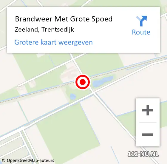 Locatie op kaart van de 112 melding: Brandweer Met Grote Spoed Naar Zeeland, Trentsedijk op 28 augustus 2024 10:35