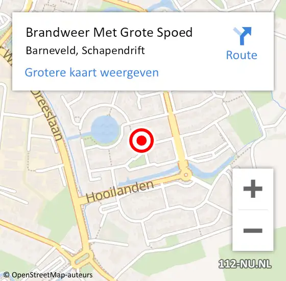 Locatie op kaart van de 112 melding: Brandweer Met Grote Spoed Naar Barneveld, Schapendrift op 28 augustus 2024 10:45