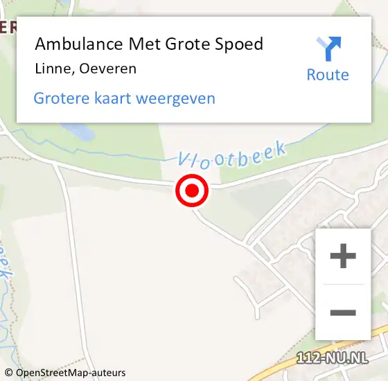 Locatie op kaart van de 112 melding: Ambulance Met Grote Spoed Naar Linne, Oeveren op 18 oktober 2014 00:40