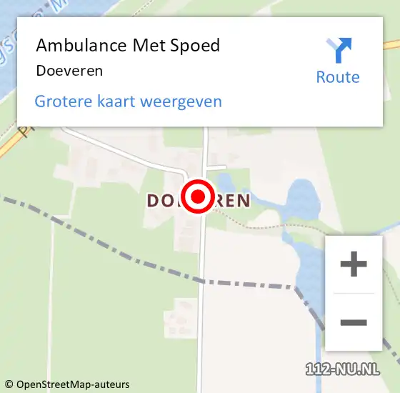 Locatie op kaart van de 112 melding: Ambulance Met Spoed Naar Doeveren op 28 augustus 2024 10:48