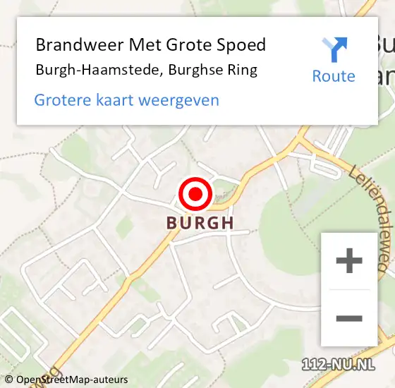 Locatie op kaart van de 112 melding: Brandweer Met Grote Spoed Naar Burgh-Haamstede, Burghse Ring op 28 augustus 2024 10:58