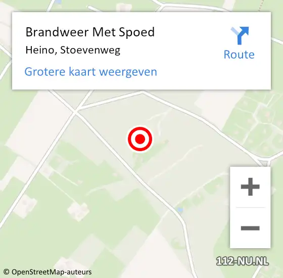 Locatie op kaart van de 112 melding: Brandweer Met Spoed Naar Heino, Stoevenweg op 28 augustus 2024 11:11