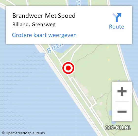 Locatie op kaart van de 112 melding: Brandweer Met Spoed Naar Rilland, Grensweg op 28 augustus 2024 11:19