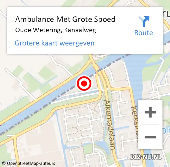 Locatie op kaart van de 112 melding: Ambulance Met Grote Spoed Naar Oude Wetering, Kanaalweg op 28 augustus 2024 11:44