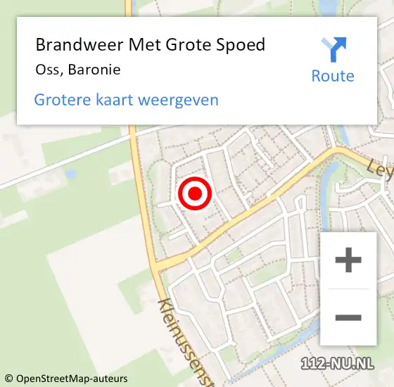 Locatie op kaart van de 112 melding: Brandweer Met Grote Spoed Naar Oss, Baronie op 28 augustus 2024 11:46