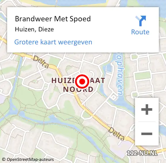 Locatie op kaart van de 112 melding: Brandweer Met Spoed Naar Huizen, Dieze op 28 augustus 2024 11:52