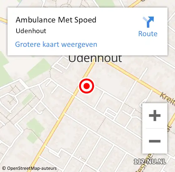 Locatie op kaart van de 112 melding: Ambulance Met Spoed Naar Udenhout op 28 augustus 2024 12:14