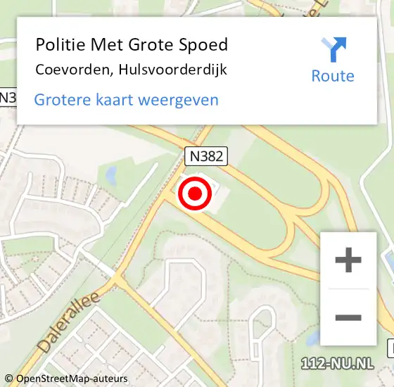 Locatie op kaart van de 112 melding: Politie Met Grote Spoed Naar Coevorden, Hulsvoorderdijk op 28 augustus 2024 12:37