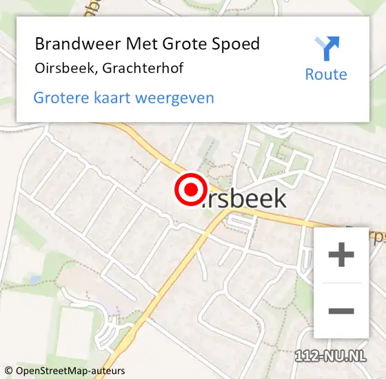 Locatie op kaart van de 112 melding: Brandweer Met Grote Spoed Naar Oirsbeek, Grachterhof op 28 augustus 2024 13:33