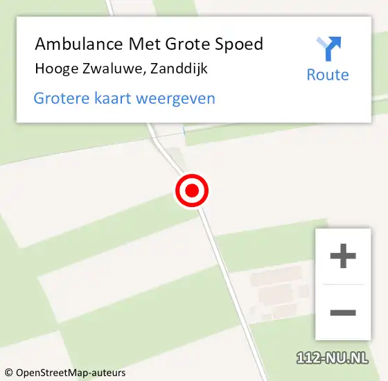 Locatie op kaart van de 112 melding: Ambulance Met Grote Spoed Naar Hooge Zwaluwe, Zanddijk op 28 augustus 2024 13:39