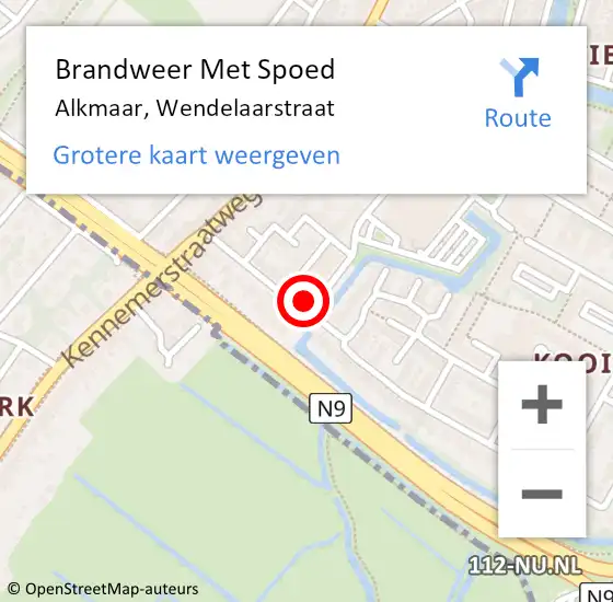 Locatie op kaart van de 112 melding: Brandweer Met Spoed Naar Alkmaar, Wendelaarstraat op 28 augustus 2024 13:44