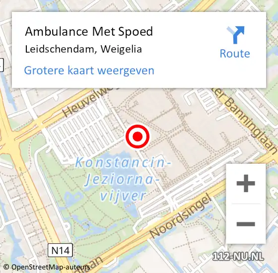 Locatie op kaart van de 112 melding: Ambulance Met Spoed Naar Leidschendam, Weigelia op 28 augustus 2024 13:45