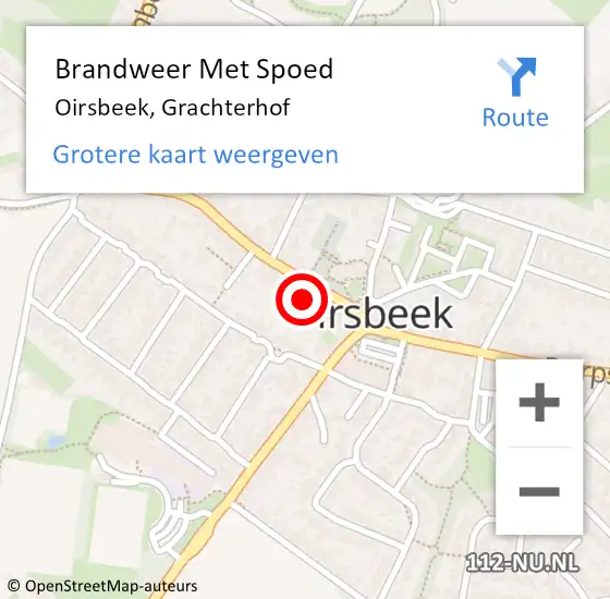 Locatie op kaart van de 112 melding: Brandweer Met Spoed Naar Oirsbeek, Grachterhof op 28 augustus 2024 14:01