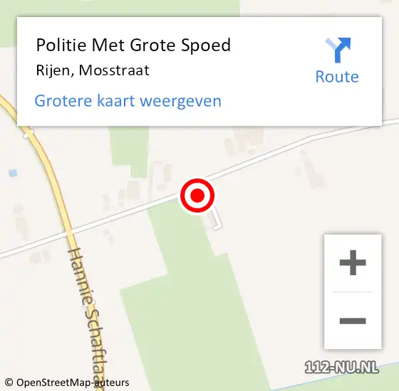 Locatie op kaart van de 112 melding: Politie Met Grote Spoed Naar Rijen, Mosstraat op 28 augustus 2024 14:11