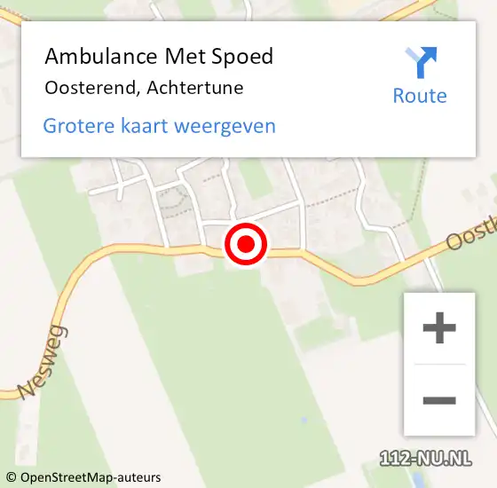 Locatie op kaart van de 112 melding: Ambulance Met Spoed Naar Oosterend, Achtertune op 28 augustus 2024 14:18