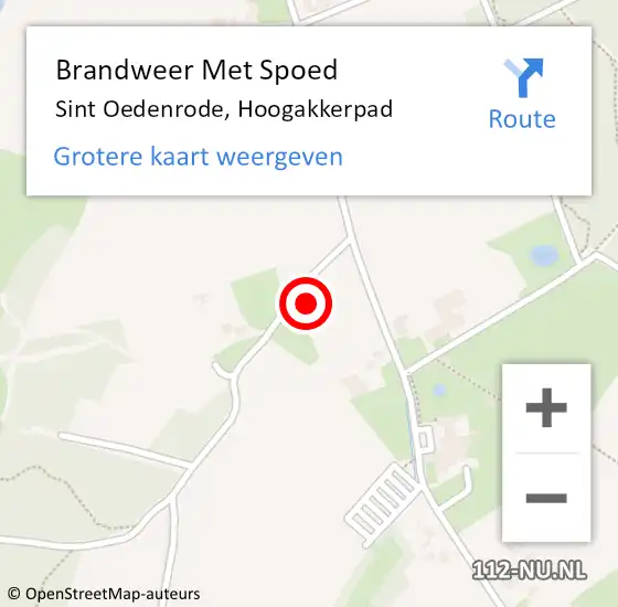 Locatie op kaart van de 112 melding: Brandweer Met Spoed Naar Sint Oedenrode, Hoogakkerpad op 28 augustus 2024 14:34