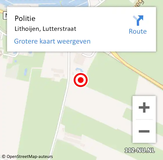 Locatie op kaart van de 112 melding: Politie Lithoijen, Lutterstraat op 28 augustus 2024 14:36