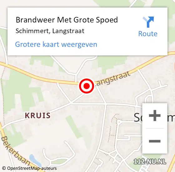 Locatie op kaart van de 112 melding: Brandweer Met Grote Spoed Naar Schimmert, Langstraat op 28 augustus 2024 15:02