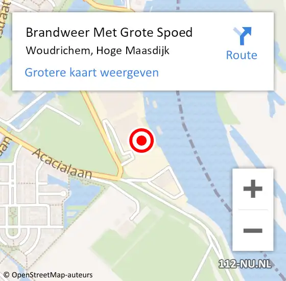 Locatie op kaart van de 112 melding: Brandweer Met Grote Spoed Naar Woudrichem, Hoge Maasdijk op 28 augustus 2024 15:26