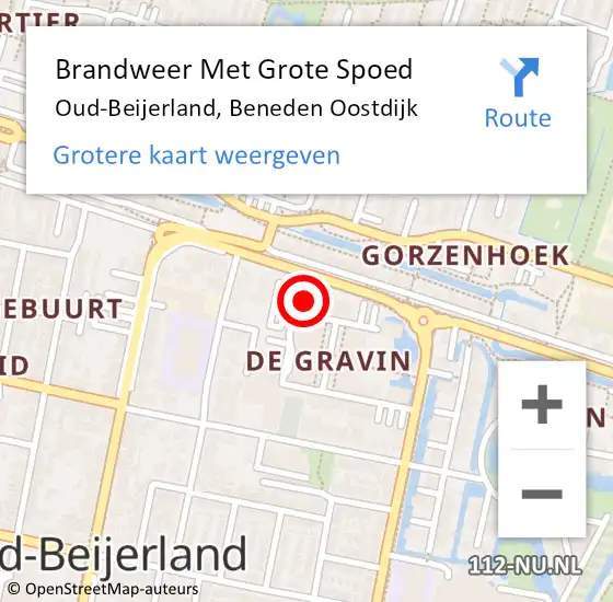 Locatie op kaart van de 112 melding: Brandweer Met Grote Spoed Naar Oud-Beijerland, Beneden Oostdijk op 28 augustus 2024 15:36