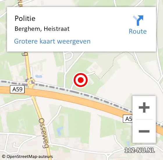 Locatie op kaart van de 112 melding: Politie Berghem, Heistraat op 28 augustus 2024 15:37