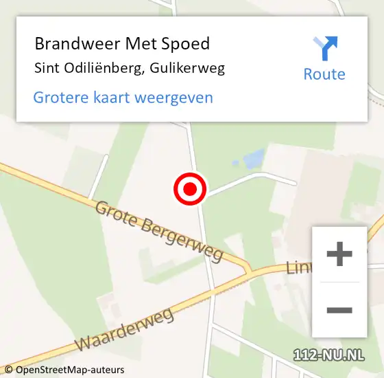 Locatie op kaart van de 112 melding: Brandweer Met Spoed Naar Sint Odiliënberg, Gulikerweg op 28 augustus 2024 15:38