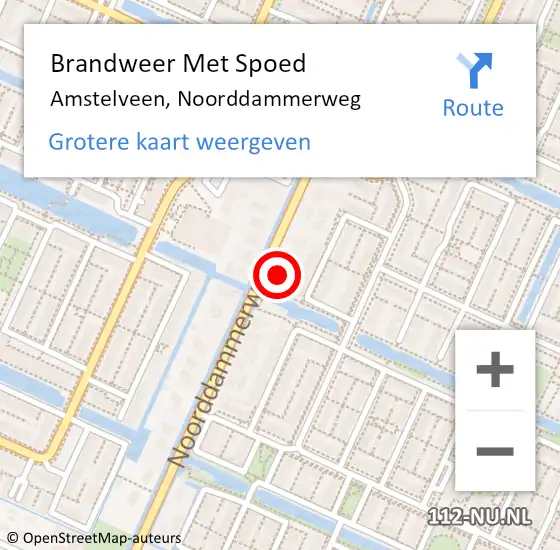 Locatie op kaart van de 112 melding: Brandweer Met Spoed Naar Amstelveen, Noorddammerweg op 28 augustus 2024 16:05