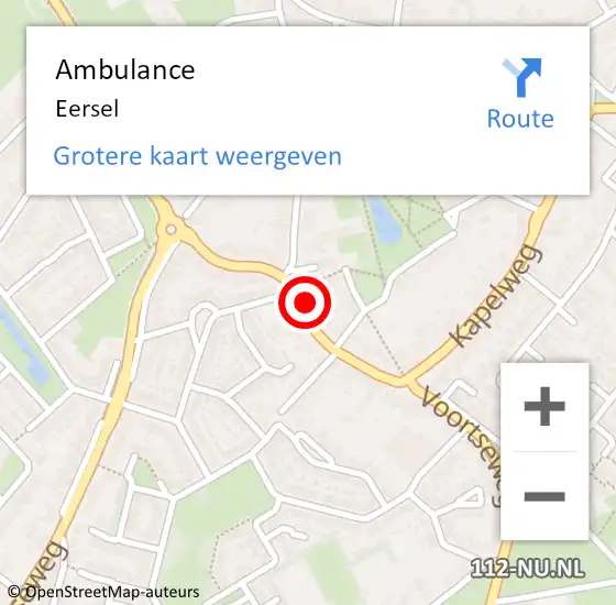 Locatie op kaart van de 112 melding: Ambulance Eersel op 28 augustus 2024 16:08