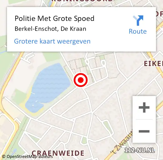 Locatie op kaart van de 112 melding: Politie Met Grote Spoed Naar Berkel-Enschot, De Kraan op 28 augustus 2024 16:21