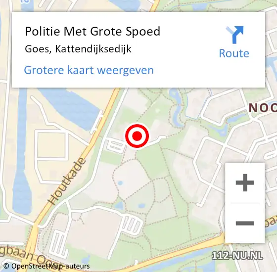 Locatie op kaart van de 112 melding: Politie Met Grote Spoed Naar Goes, Kattendijksedijk op 28 augustus 2024 16:33