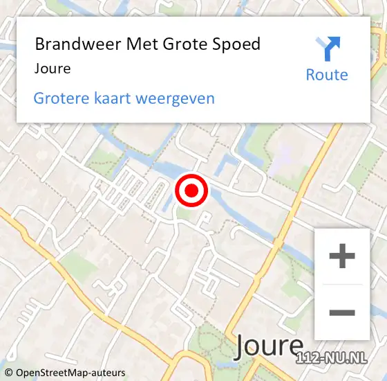 Locatie op kaart van de 112 melding: Brandweer Met Grote Spoed Naar Joure op 18 oktober 2014 02:30