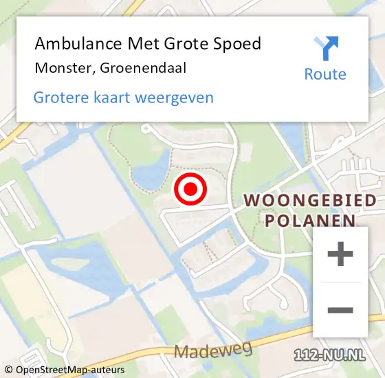 Locatie op kaart van de 112 melding: Ambulance Met Grote Spoed Naar Monster, Groenendaal op 28 augustus 2024 16:38