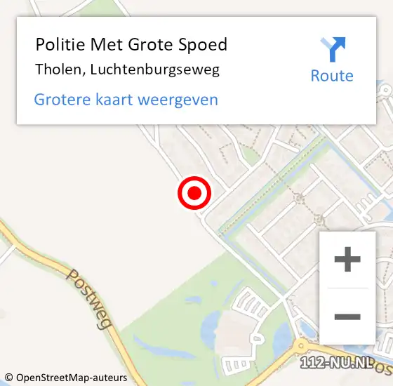 Locatie op kaart van de 112 melding: Politie Met Grote Spoed Naar Tholen, Luchtenburgseweg op 28 augustus 2024 17:26