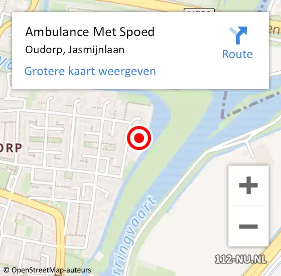 Locatie op kaart van de 112 melding: Ambulance Met Spoed Naar Oudorp, Jasmijnlaan op 28 augustus 2024 17:37