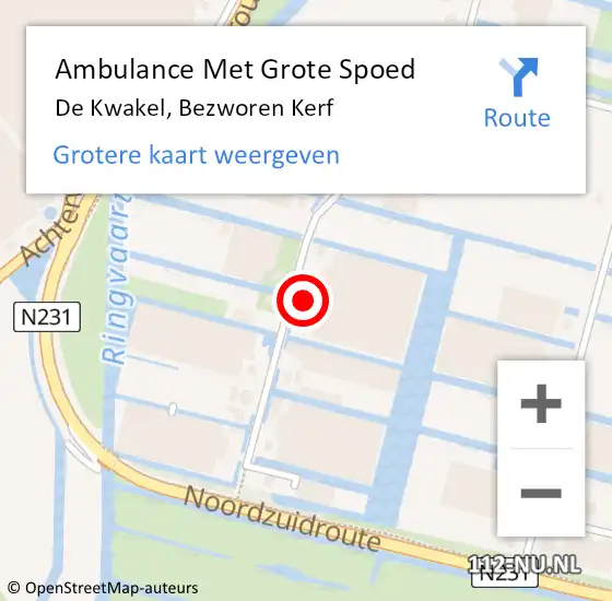 Locatie op kaart van de 112 melding: Ambulance Met Grote Spoed Naar De Kwakel, Bezworen Kerf op 28 augustus 2024 17:51