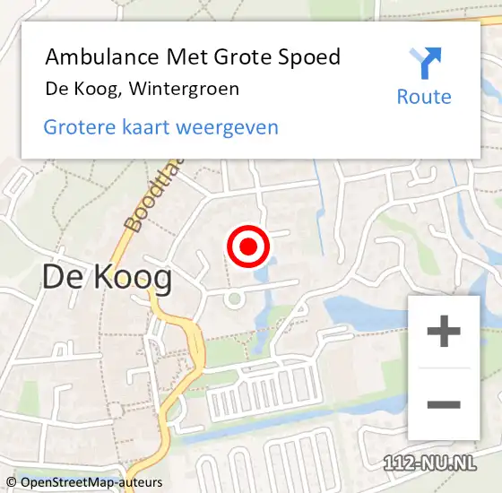 Locatie op kaart van de 112 melding: Ambulance Met Grote Spoed Naar De Koog, Wintergroen op 28 augustus 2024 18:20