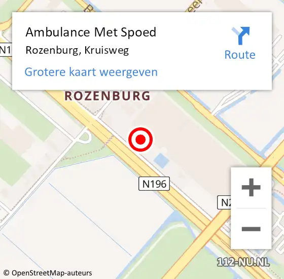 Locatie op kaart van de 112 melding: Ambulance Met Spoed Naar Rozenburg, Kruisweg op 28 augustus 2024 18:51