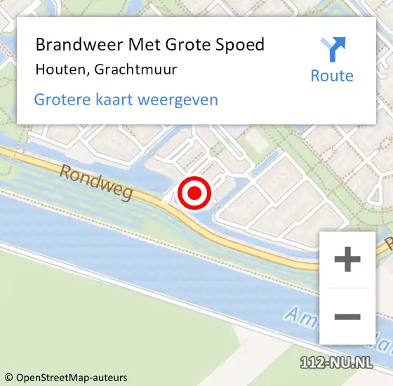 Locatie op kaart van de 112 melding: Brandweer Met Grote Spoed Naar Houten, Grachtmuur op 28 augustus 2024 19:05